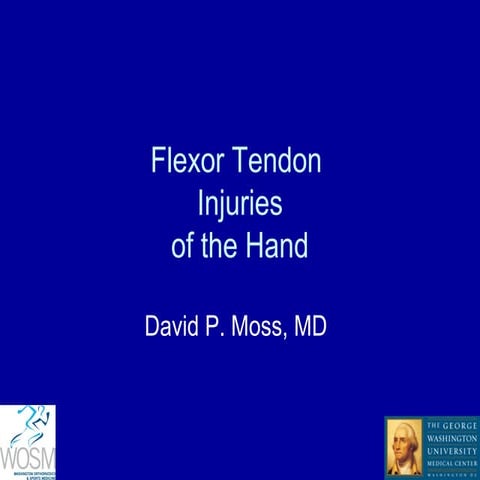 Flexor tendon injuries of the hand