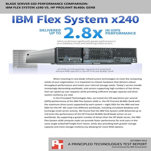 Blade server SSD performance comparison: IBM Flex System x240 vs. the HP ProL...