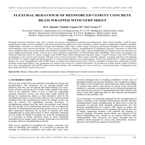 Flexural behaviour of reinforced cement concrete beam wrapped with gfrp sheet