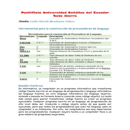 Herramientas flex y bison | PDF