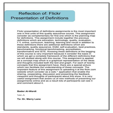 Flickr presentation of defitions