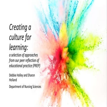 Creating a culture for learning 
