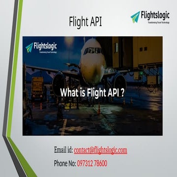 Flight API | Flight Search API | Flight Ticket Software | PPTX