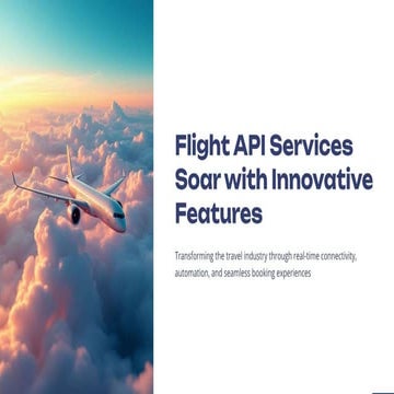 Flight API services soar with innovative features | PDF