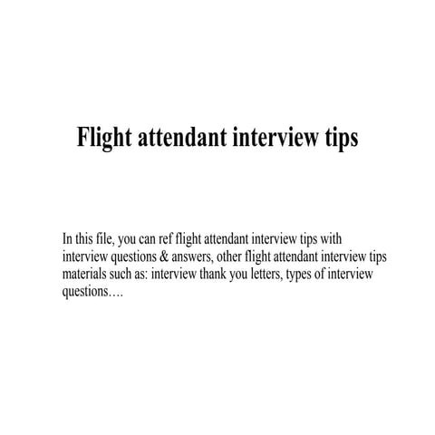 Flight attendant interview tips