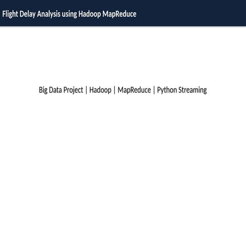 Big Data Analysis of Airline Data Set on Cloud Computing | PPTX