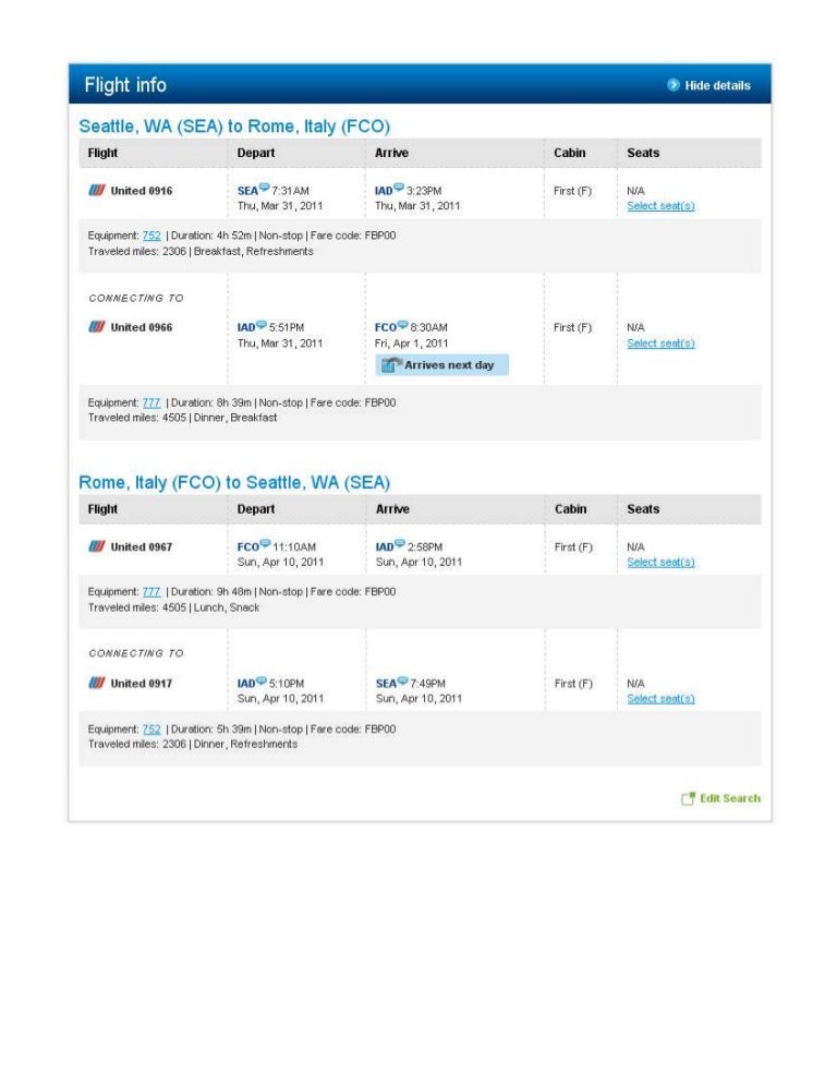 Flight Itinerary