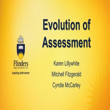 Evolution of Assessment - Karen Lillywhite, Mitchell Fitzgerald and Cyndie Mc...