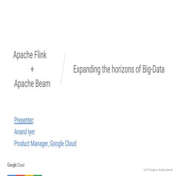 Flink Forward San Francisco 2018 keynote:  Anand Iyer - "Apache Flink + Apach...