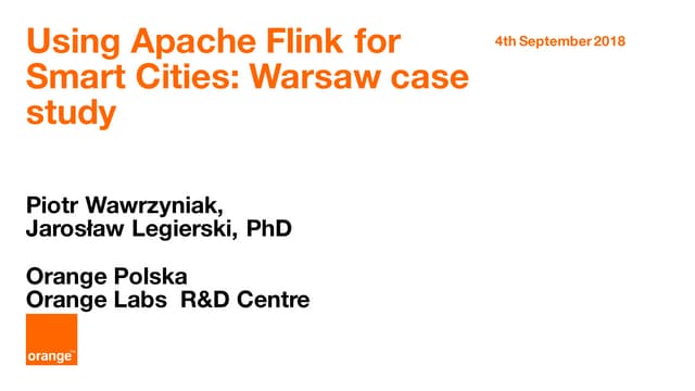 Flink Forward Berlin 2018: Piotr Wawrzyniak & Jarosław Legierski - "Using Apa...