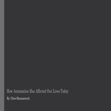 How Automation Has Affected Our Lives Today 