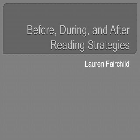 Before, During, & After Reading Strategies