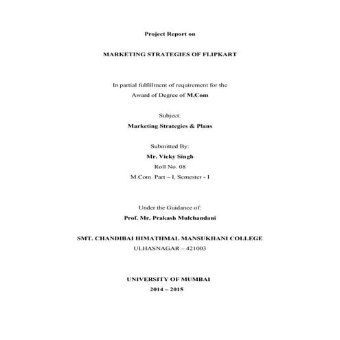 Marketing Strategies of Flipkart 