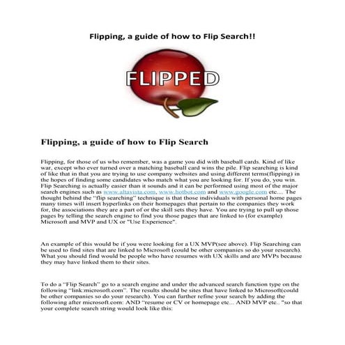 Flipping A guide To flip Searching