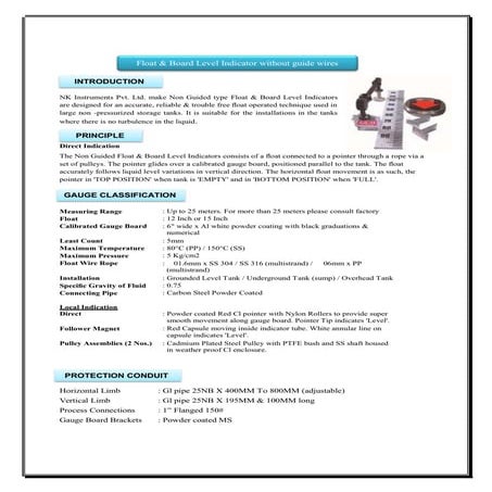 Float & Board Level Gauge without Guide Wires