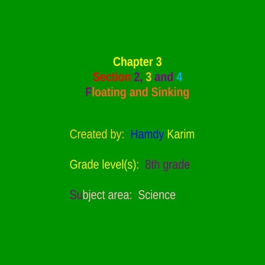 Floating and sinking | PPT