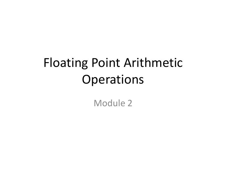Floating point arithmetic operations (1)