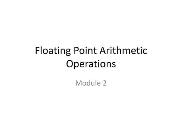 Floating point arithmetic operations (1)
