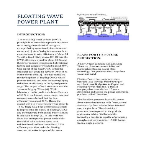Floating wave power plant
