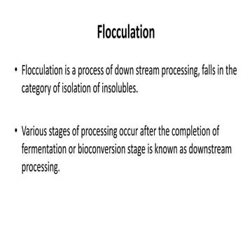 Flocculation