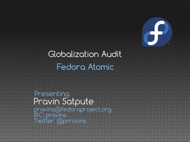 Globalization autdi for Fedora Atomic