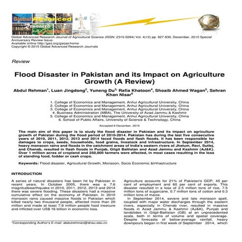 Essay Flood In Pakistan | PDF