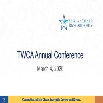 Everybody Has an Opinion: Flood Litigation, Legislation, and Action, Allison Elder - San Antonio River Authority,  Howard Slobodin - Trinity River Authority, and  Auggie Campbell - West Houston Association