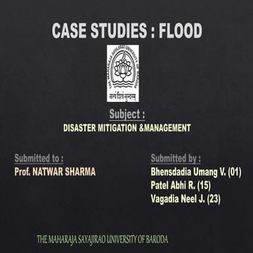 DISASTER MITIGATION &MANAGEMENT: Case study of SURAT Flood As national & Bang...