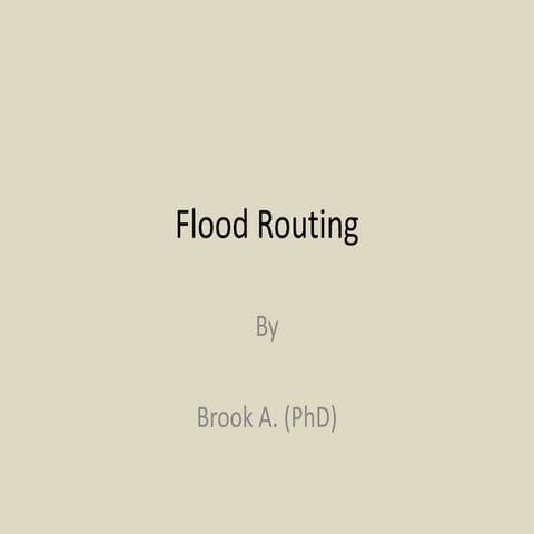 Flood Routing.ppt:flood routing and control | PPT