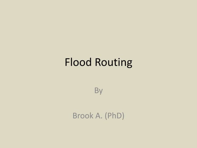 Flood Routing.ppt:flood routing and control | PPT