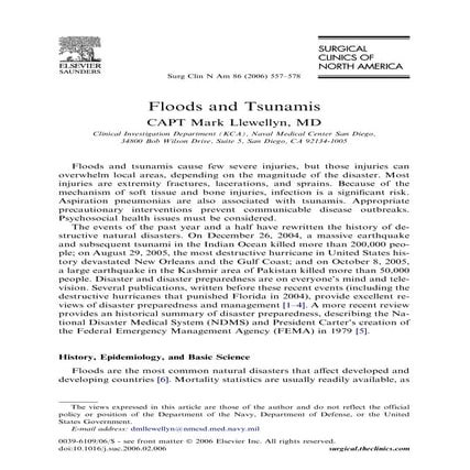 Floods and Tsunamis: medical and health impacts | PDF