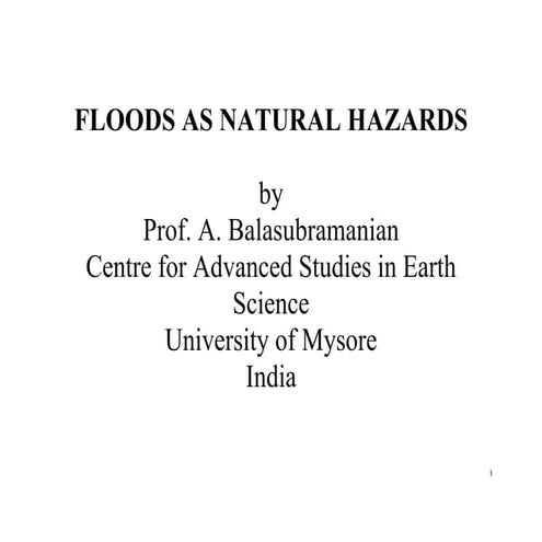 Floods as natural hazards