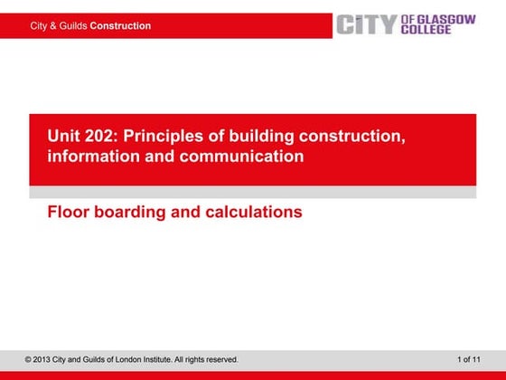 101 Level 1 Principles of building construction, information and ...