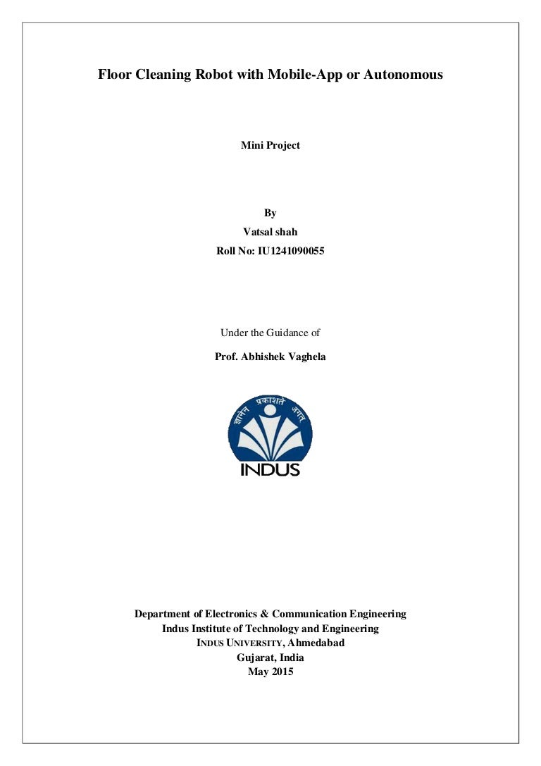 automatic floor cleaning robot project