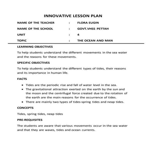 innovative lesson plan