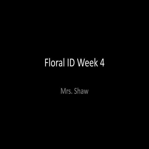 Floral ID Week 4