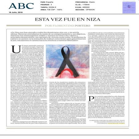 Esta vez fue en Niza, por Florentino Portero