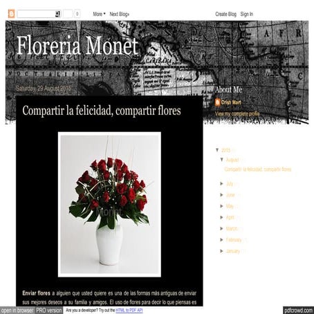 Compartir la felicidad, compartir flores