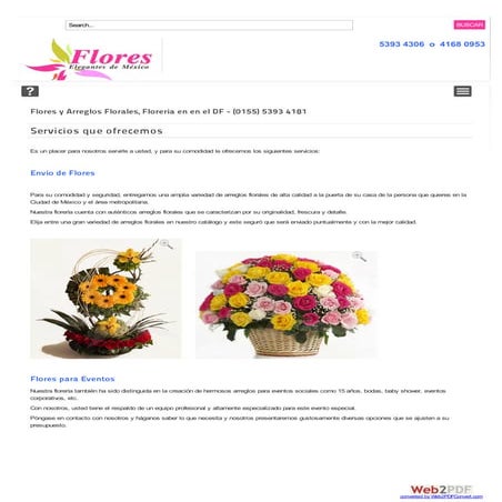 Flores y Arreglos Florales, Floreria en en el DF - (0155) 5393 4181