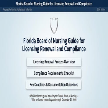 Board of Nursing Florida: Licensing, Compliance & Regulatory Overview | PDF