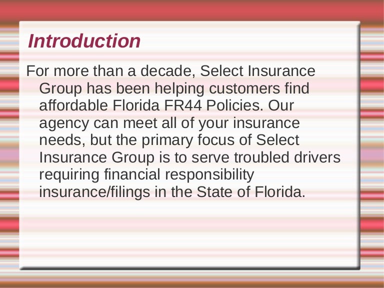 Cheap Fr44 Insurance Florida / Fr44 Florida Insurance
