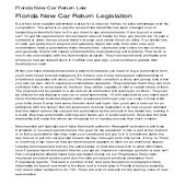 Florida New Car Return Law
