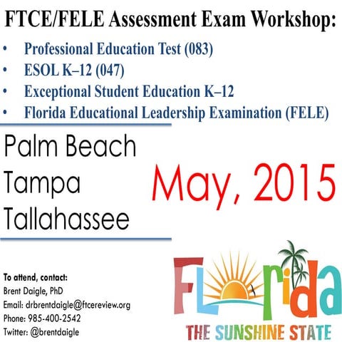 FTCE / FELE WORKSHOP – MAY, 2015