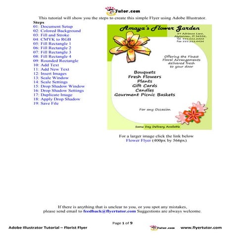 Illustrator Tutorials: Florist Flyer