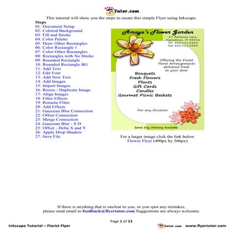 Inkscape Tutorials: Florist Flyer