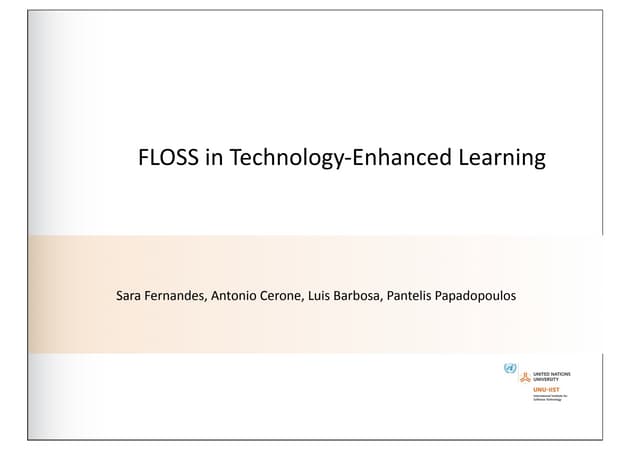 Floss in technology enhanced learning