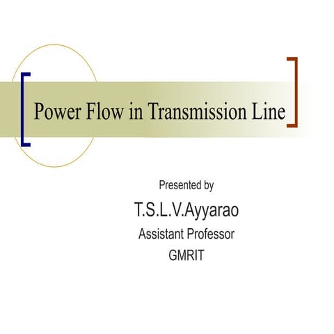 Power Flow in a Transmission line