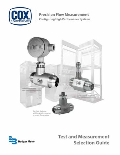Flow Instruments for Test and Measurement Selection Guide by Badger Meter
