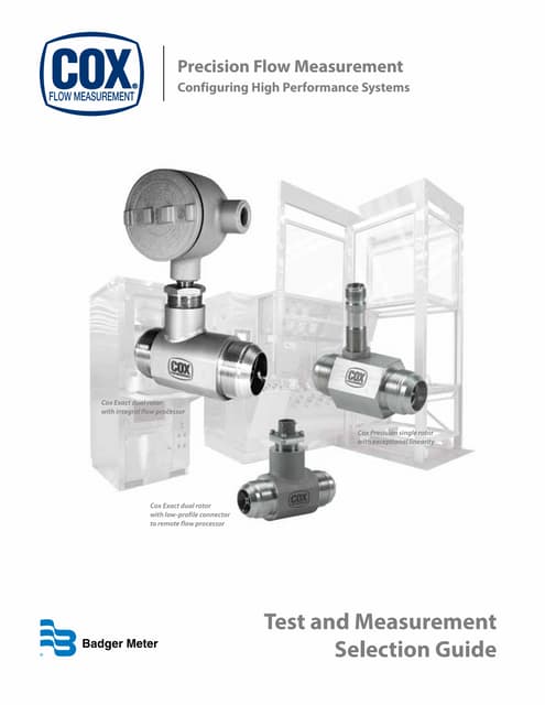 Flow Instruments for Test and Measurement Selection Guide by Badger Meter