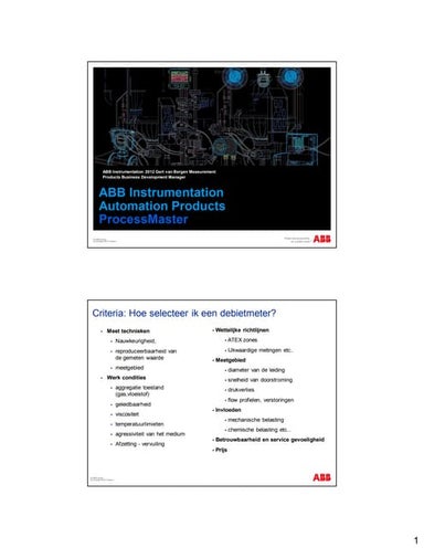 ABB Instrumentation. Automation products, ProcessMaster 